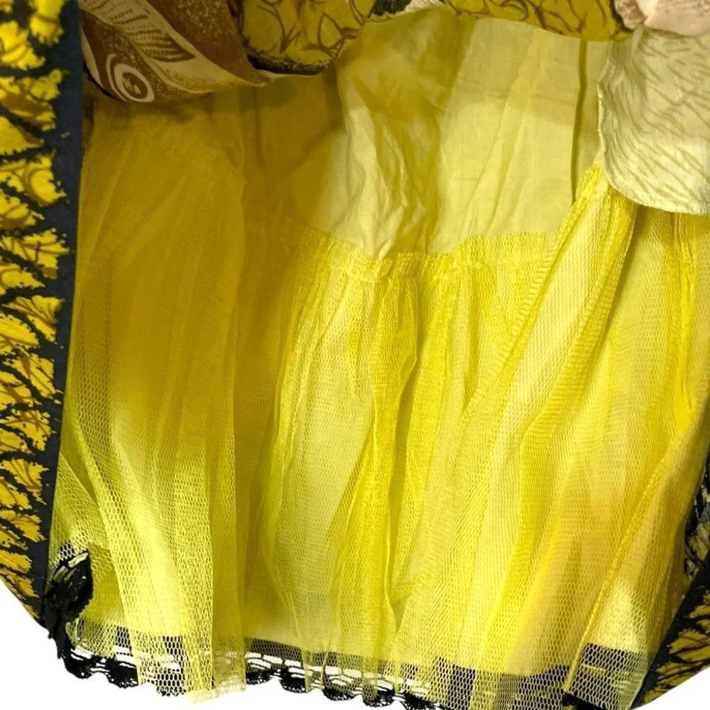 Anthropologie Vanessa Virginia Baxter Bay Fish Dress Size 0 Yellow‎ Cotton NWT - Picture 4 of 8